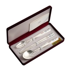 Inspoon 兒童小烏龜印花湯匙+扁筷子+叉子, 藍色, 1組, 湯匙+筷子+叉子