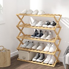 KOKIRI LIVING 多功能折疊鞋架ERS-7080, 木棕色