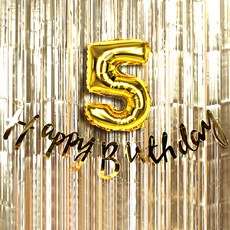 Twinkle 生日派對5件裝飾組, 金色, 1套