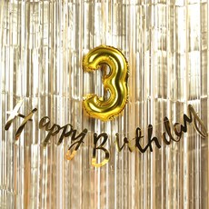 PARTYHAE Twinkle 生日派對 3 裝飾套組, 金色, 1套