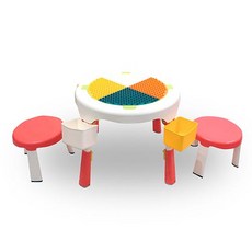 스모네오 유아 블럭 원형 테이블, 핑크, 1개