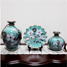 購物藝術 陶瓷花瓶 3件組, 藍色