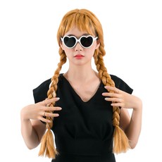 中世紀公主假髮 + 愛心眼鏡, 白色(眼鏡)