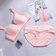 마켓A 골지 수유 브라 + 숏 팬티 세트