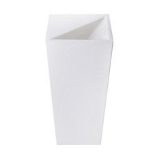 半開放式房間方形垃圾桶 14L, 白色的, 1個