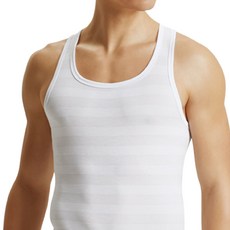 TRY 男款涼感條紋無袖背心 2入