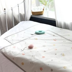 Bamboo bebe 竹棉印花防水墊, 粉色