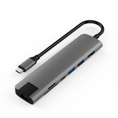 INON USB 3.0 Type-C 7合1多功能集線器 記憶卡讀卡機, IN-UH510C, 灰色, 1個