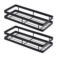 Block Mart 廚房調味罐調味料架收納架, 黑色, 2個