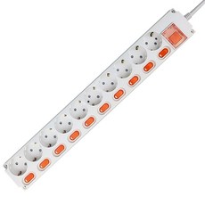 接地型多延長線獨立開關10片 PI-MS-16A10, 1.5m, 1個