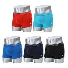 PUMA 男款彈性純棉平口內褲5件組