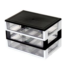 하라코리아 와이드 서랍장, 블랙 + 화이트, 3단
