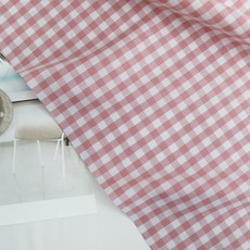 BED&DECO 1公分先染格紋布料, 嬰兒粉