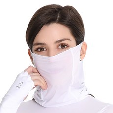 Ariche 耳掛式抗UV涼爽面罩, 白色的