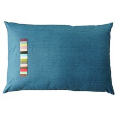 棉麻混紡棉花超大坐墊, 藍綠色