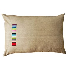 棉麻混紡棉花超大坐墊, 深米色