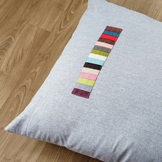 棉麻混紡棉花超大坐墊, 淺藍色