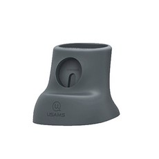 USAMS Apple Watch AirPods 2 合 1 雙矽膠充電座 US-ZJ051, 灰色的, 1個