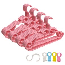 Budsia 連接衣架 20入+連接掛勾 16入+S型掛勾 4入套組, 粉色, 1組