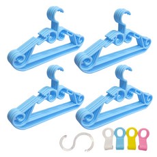 Budsia 連接衣架 20入+連接掛勾 16入+S型掛勾 4入套組, 藍色, 1組