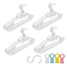 Budsia 連接衣架 20入+連接掛勾 16入+S型掛勾 4入套組, 白色, 1組