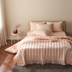 넬소노 쉐리 순면 스프레드 패드 베개커버세트, 핑크