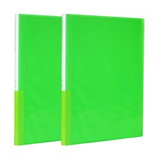 青雲 彩色晶片 360度扁平文件夾 A4, 淺綠色, 2個