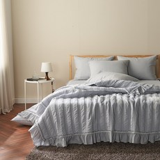 넬소노 쉐리 순면 스프레드 패드 베개커버세트, 그레이