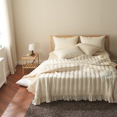 넬소노 쉐리 순면 스프레드 패드 베개커버세트, 베이지