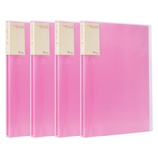 ECO Chungwoon 新透明文件夾 A4, 40張, 粉紅色, 4個