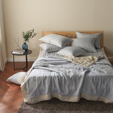 넬소노 디알로 인견 스프레드 + 패드 + 베개커버 2p, 그레이