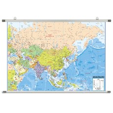 지도닷컴 족자형 아시아 지도 중 150 x 110 cm + 최신 대한민국 전도 + 케이스 세트, 1세트