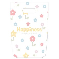 花朵圖案手提禮物包裝袋 18*25cm, 30個, 混色