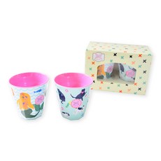 진저 유아 디자인 컵 중 2종 선물세트, 고양이, 인어, 1세트