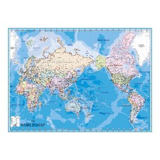 地圖網 覆膜型韓文版國家區分世界地圖 小 110 x 78 cm + 最新大韓民國全圖 + 收納盒套組, 1套