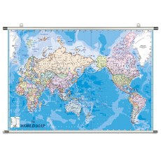 지도닷컴 족자형 영문판 나라 구분 세계지도 소 110 x 78 cm + 최신 대한민국 전도 + 케이스 세트, 1세트