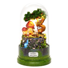 DIY迷你音樂盒 圓頂屋 蘑菇屋, 混合色