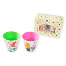 幼兒印花水杯禮物盒2入組 M號, 野生植物款+美人魚款, 1組