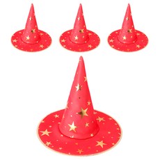 LivingDA 星紋女巫派對帽, 紅色的, 4個