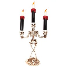LivingDA 骷髏3頭LED燭臺, 隨機出貨, 1個