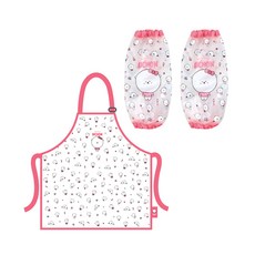 Morning Glory 卓悅比熊透明圍裙+臂章女套裝, 粉色的