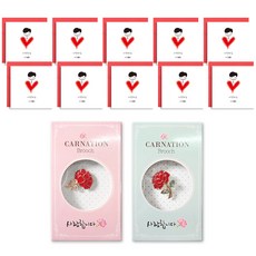 Tooyoung 康乃馨愛心胸針 2款 + 留言卡 我愛你爸爸 10入, 混合色, 1套