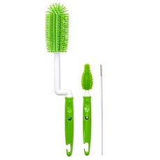 lieto 旋轉矽膠奶瓶刷 3入, 1組, 綠色