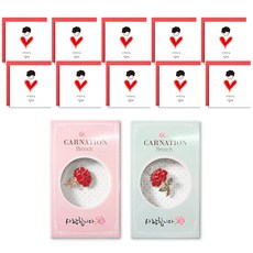 투영 康乃馨愛心胸針2件組 + 我愛你媽媽留言卡10張, 混合色, 1套