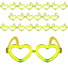 LivingDA 愛心夜光派對眼鏡, 12個, 黃色