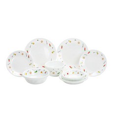 Corelle 康寧 2人份蔬果印花碗盤組 9入, 混色, 6種餐具