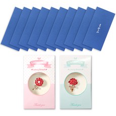 2Youngdesign 康乃馨感謝胸針 2款 + 留言禮物信封 10入組, 感謝, 1套