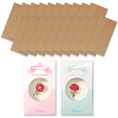 2Youngdesign 康乃馨感謝胸針2款 + 彩色橫式錢信封20入組, 棕色, 1套