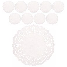 LivingDA 圓形花邊桌巾紙 11.4cm 100入, 單色, 10套