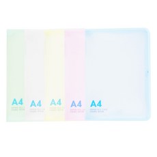 ECO Chungwoon PP 新彩色拉鍊文件夾 A4, 隨機出貨, 5個